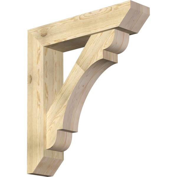Ekena Millwork Olympic Slat Rough Sawn Bracket w/ Offset Brace, Douglas Fir, 8"W x 36"D x 40"H BKT0806X36X40OLY06RDF - main
